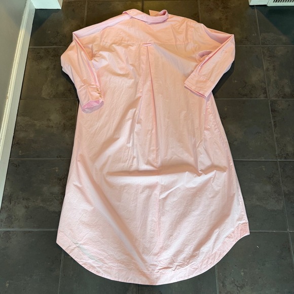 Maeve Anthropologie Soren Shirt Dress Pink Poplin Midi Oversized 1X Small Flaw - Picture 7 of 15